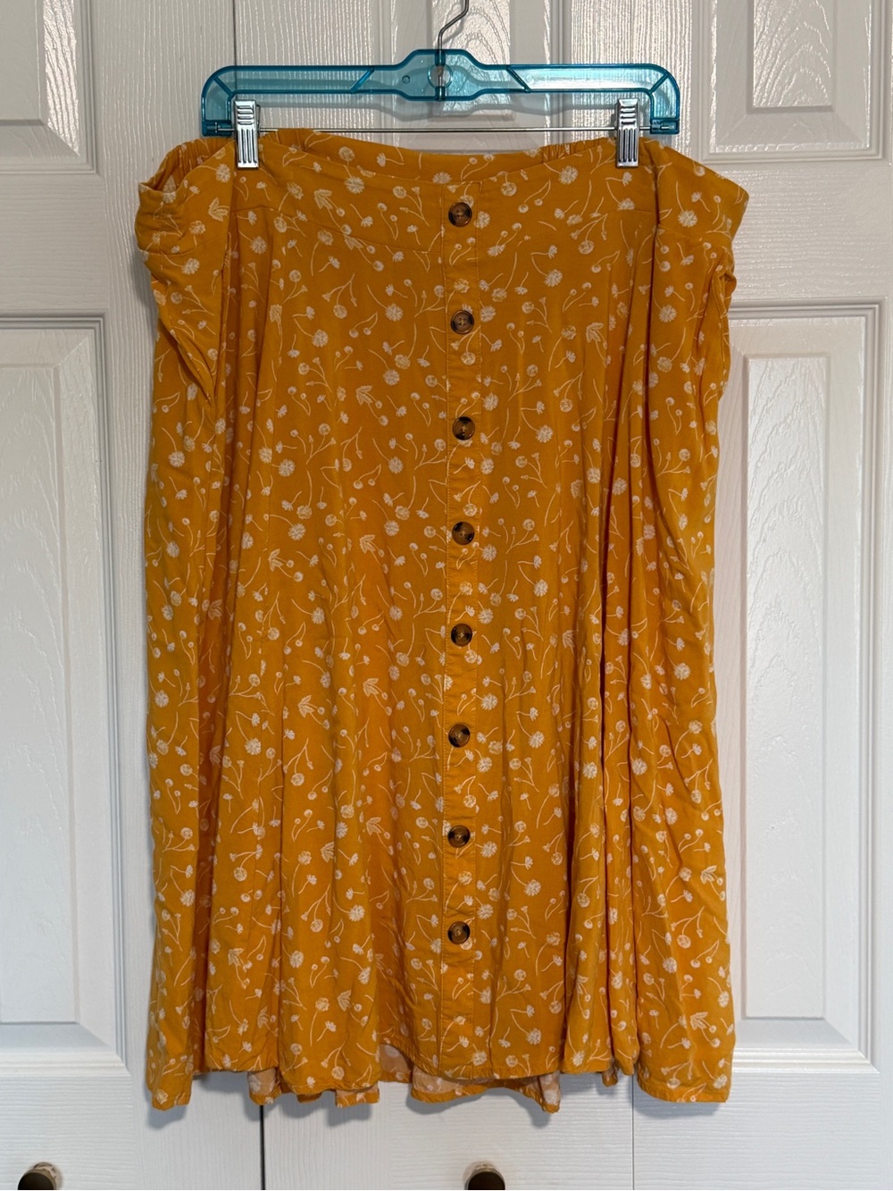 Torrid Yellow Dandelion Print Midi Skirt